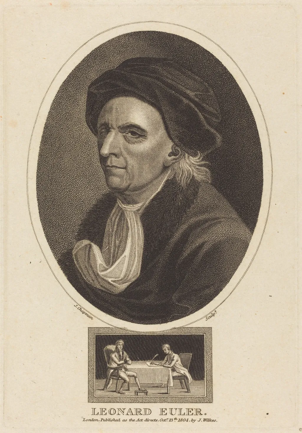 Leonard Euler, by John Chapman, ink, 1804