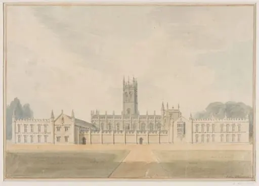 Magdalen College, Oxford, by John Chessell Buckler