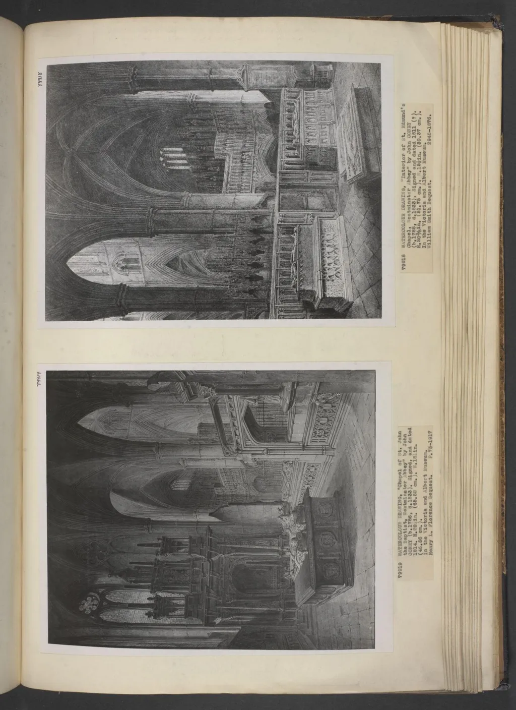 Chapel of St. John the Baptist, Westminster Abbey, by John Coney, watercolor, 1814