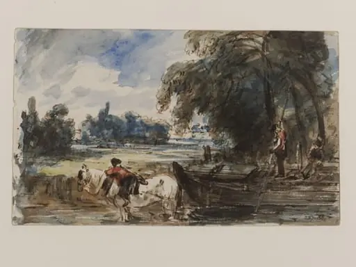 A barge on the Stour, by John Constable