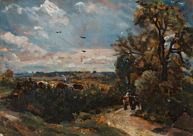 A Cart on a Lane at Flatford, by John Constable, unspecified, 1811
