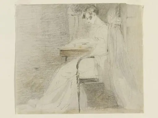 A lady seated, by John Constable