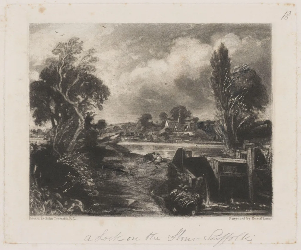 A Lock on the Stour, Suffolk, by John Constable