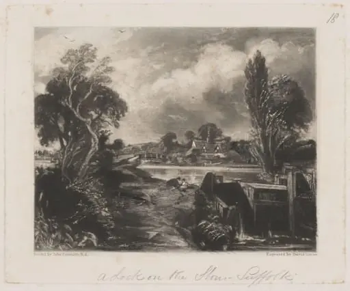 A Lock on the Stour, Suffolk, by John Constable