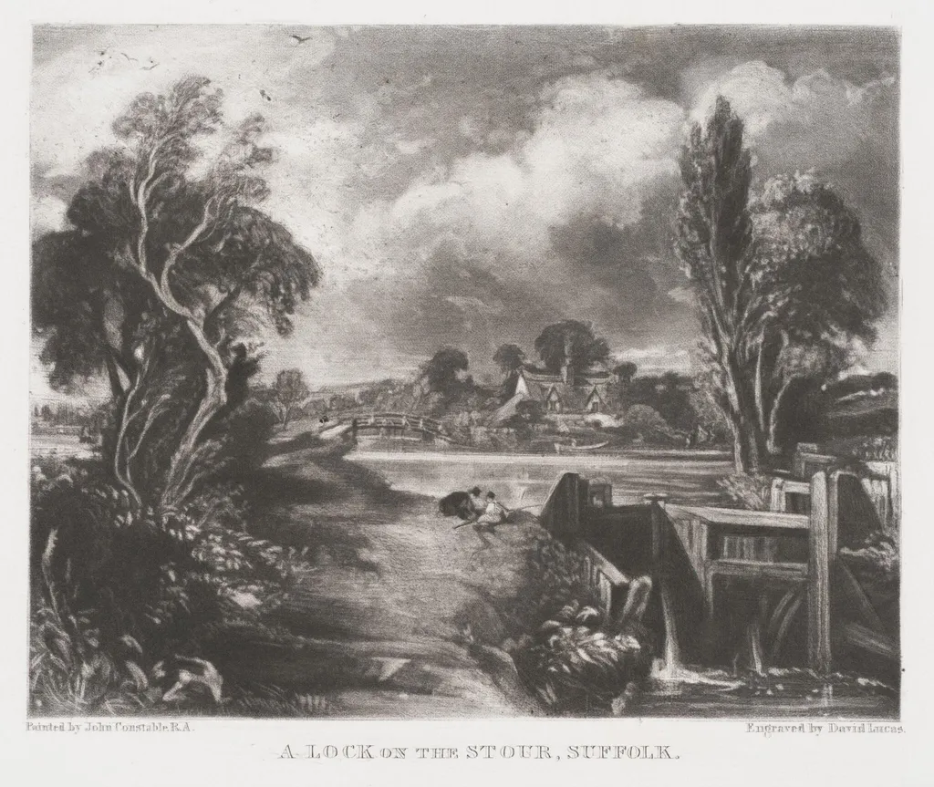 A LOCK ON THE STOUR, SUFFOLK, by John Constable