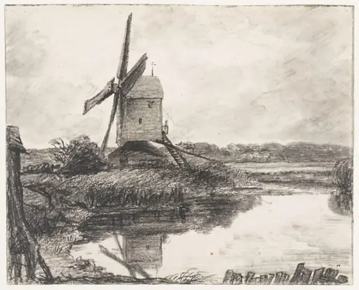 A mill on the banks of the River Stour, by John Constable