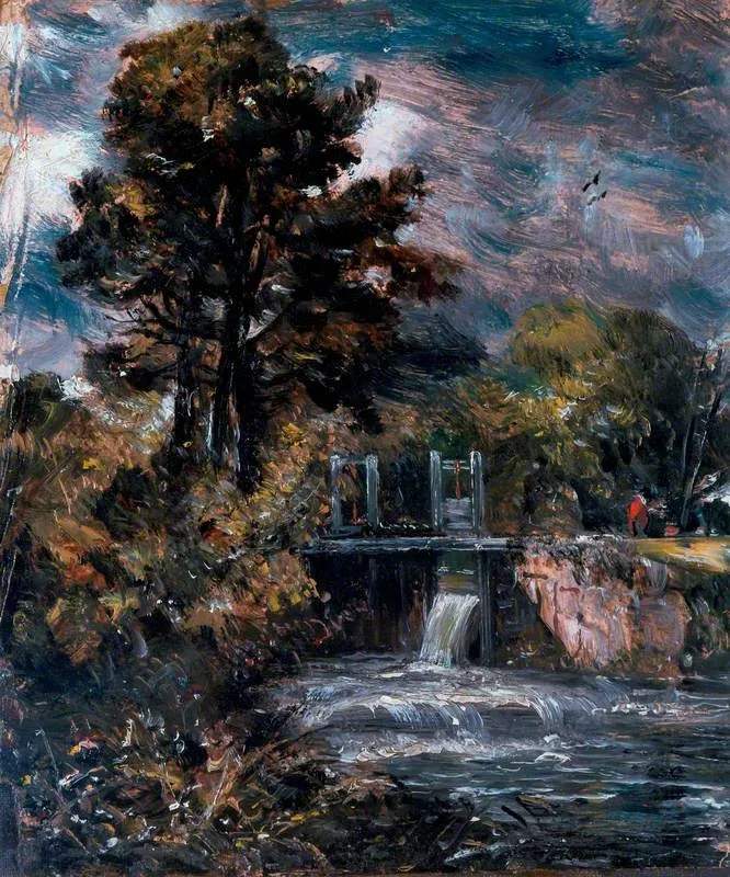 A Sluice (perhaps on the Stour), by John Constable, unspecified, 1830