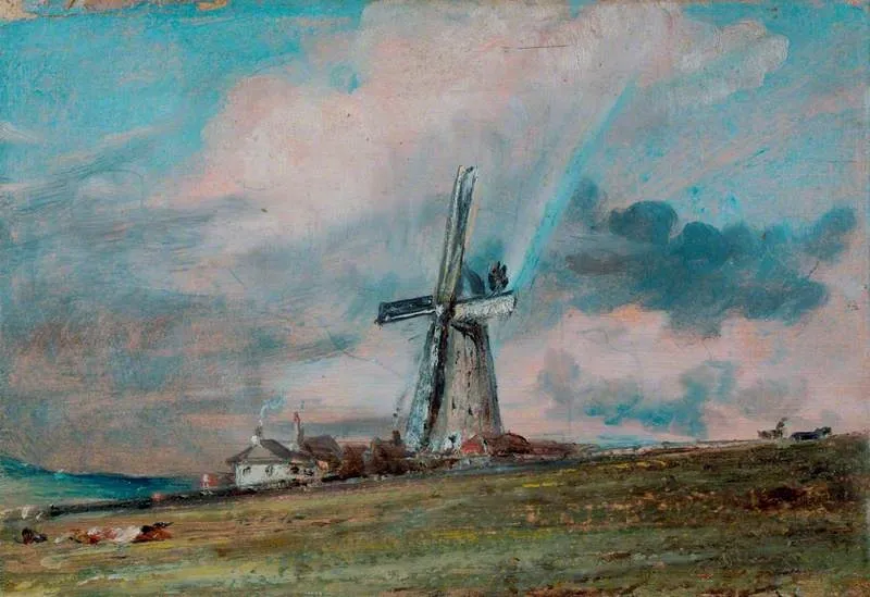 A Windmill on the Downs near Brighton, by John Constable, unspecified, 1824