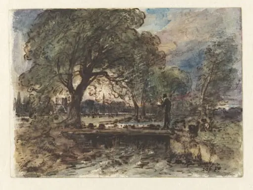Archdeacon John Fisher with his dogs, Salisbury, by John Constable