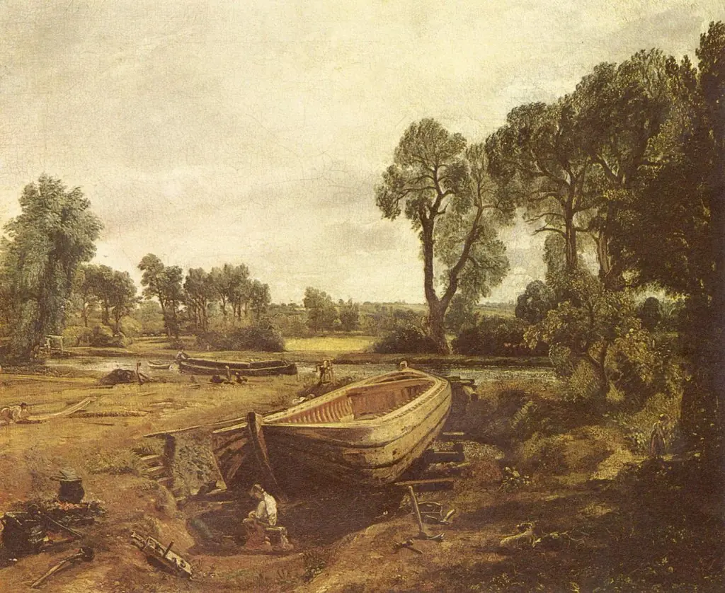Boat-building near Flatford Mill, by John Constable
