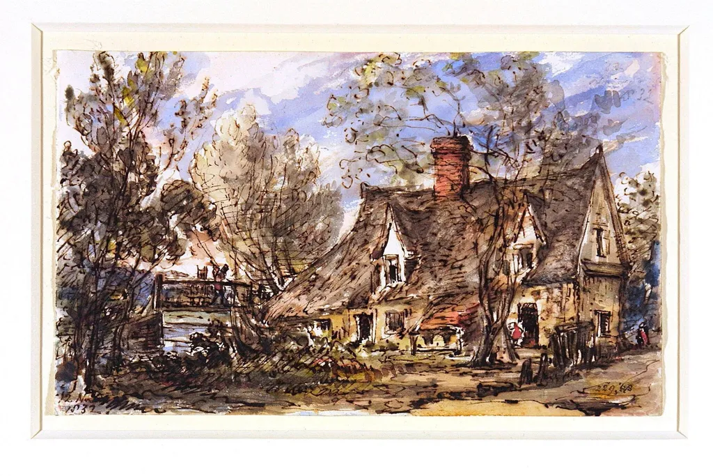 Bridge Cottage, Flatford, by John Constable, watercolor, 12
