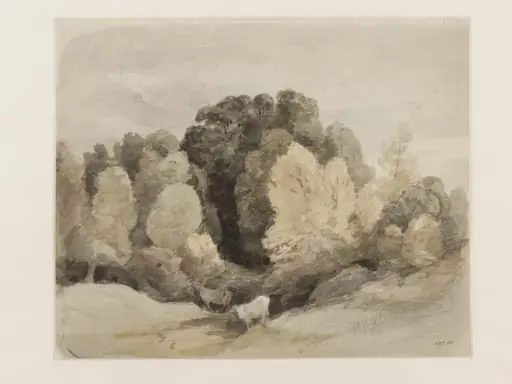 Cattle near the edge of the wood, by John Constable