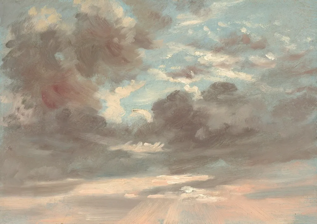 Cloud Study: Stormy Sunset, by John Constable, oil, 1822