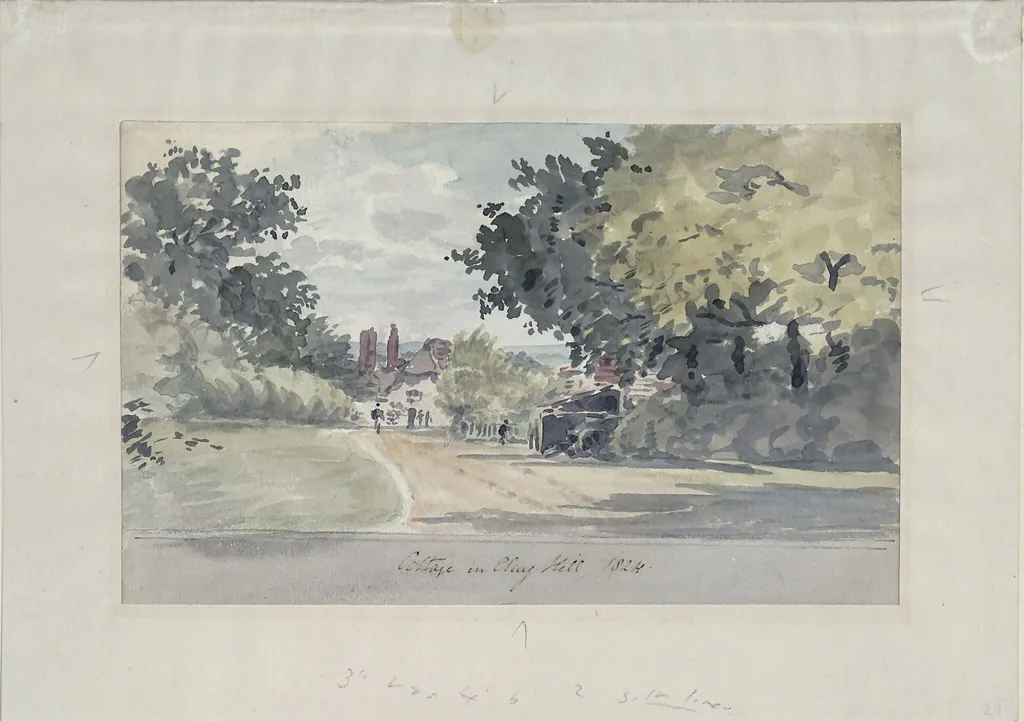 Cottage on Clay Hill, Enfield, by John Constable, watercolor, 1824