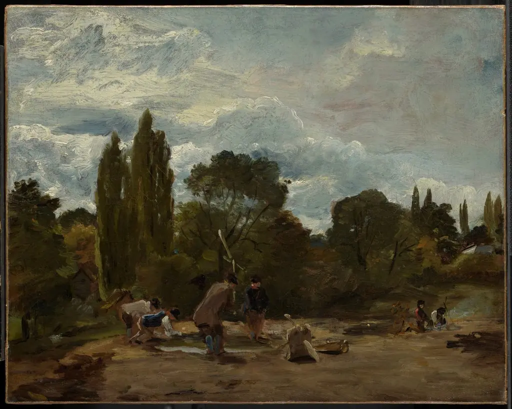Flailing Turnip-heads, East Bergholt, by John Constable