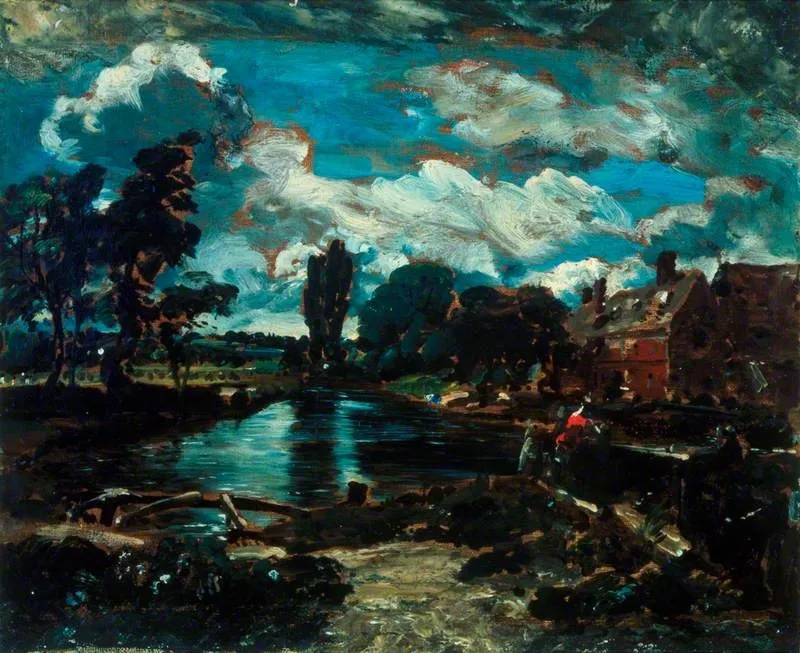 Flatford Mill from a Lock on the Stour, by John Constable, oil, 1811