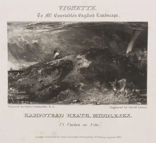 HAMPSTEAD HEATH, MIDDLESEX, "Ut Umbra sic Vita.", by John Constable