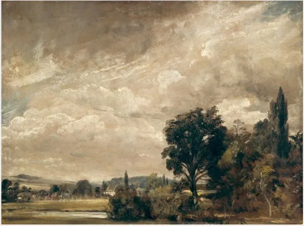Harnham Ridge from Archdeacon Fisher's House, Salisbury, by John Constable, unspecified, 1829
