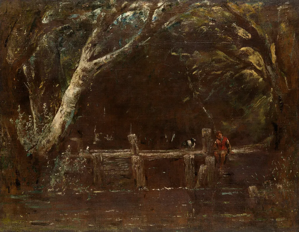 Landscape (The Lock), by John Constable, oil, 1822