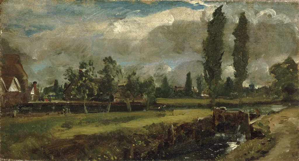 Landscape with a River, by John Constable, oil, 1816