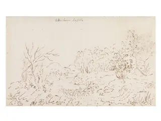 Landscape with a stream at Wenham, by John Constable, 1796