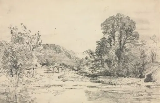 Landscape with Trees Surrounding a Pond, by John Constable