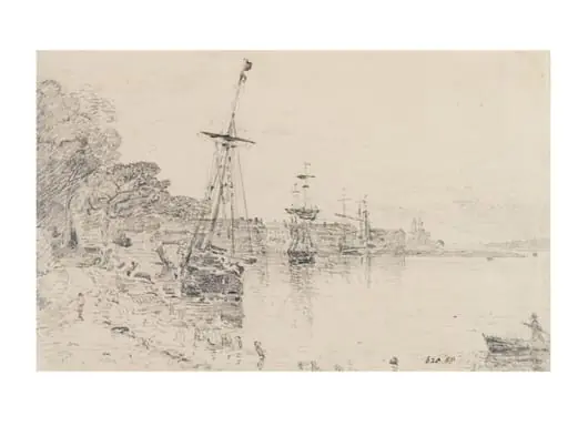 River scene at Mistley, Essex, by John Constable