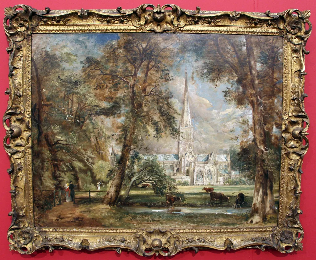 Salisbury Cathedral from the Bishop's Garden, by John Constable, oil, 1821
