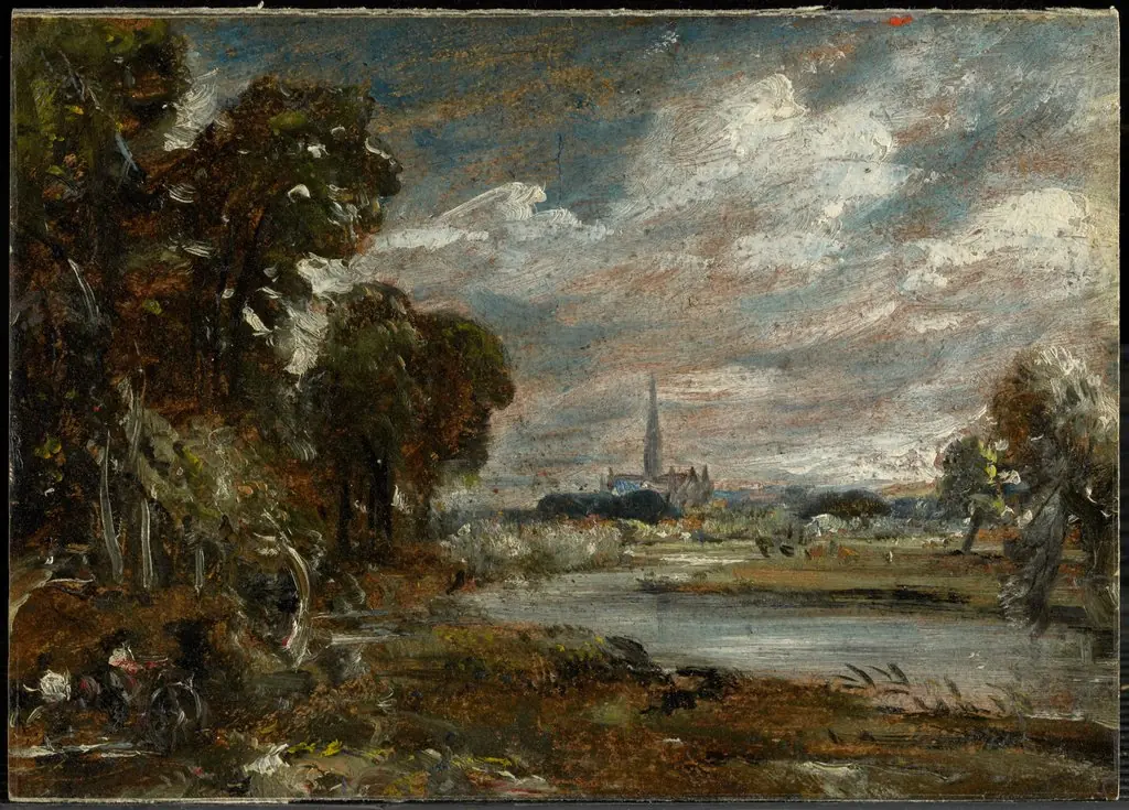 Salisbury Cathedral from the River Nadder, by John Constable
