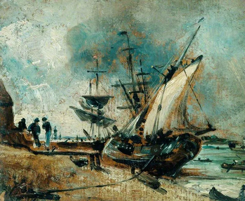 Shipping in the Orwell, near Ipswich, by John Constable, unspecified, 1807