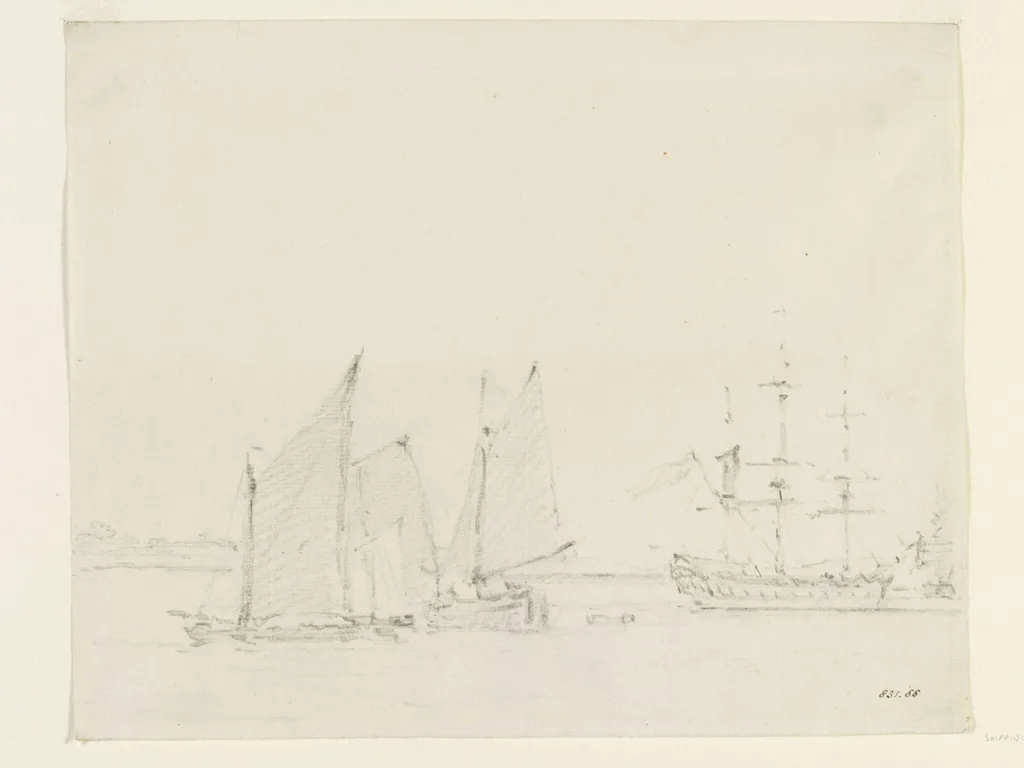 Shipping in the Thames, by John Constable, watercolor, 1803