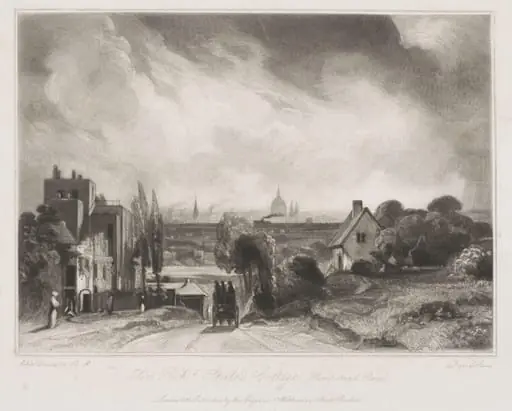 Sir Richd. Steele's Cottage. Hampstead Road, by John Constable