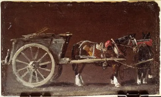 Study of a Cart with Two Horses, by John Constable