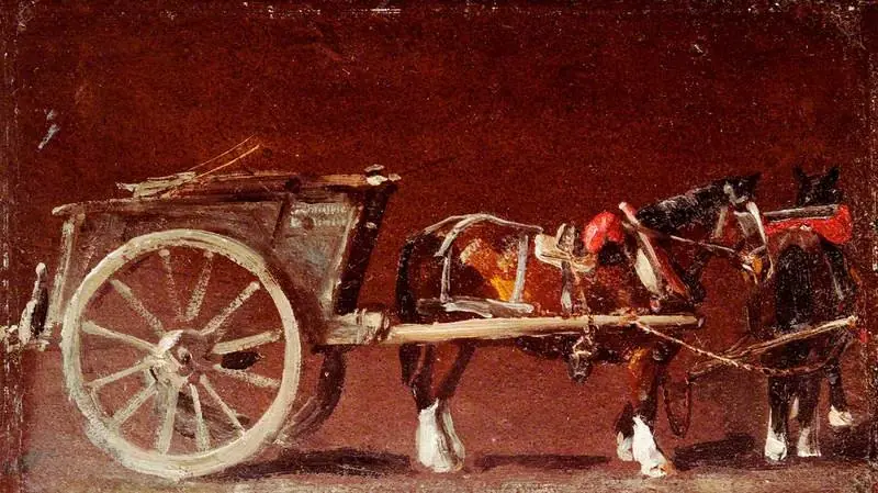 Study of a Cart with Two Horses, by John Constable