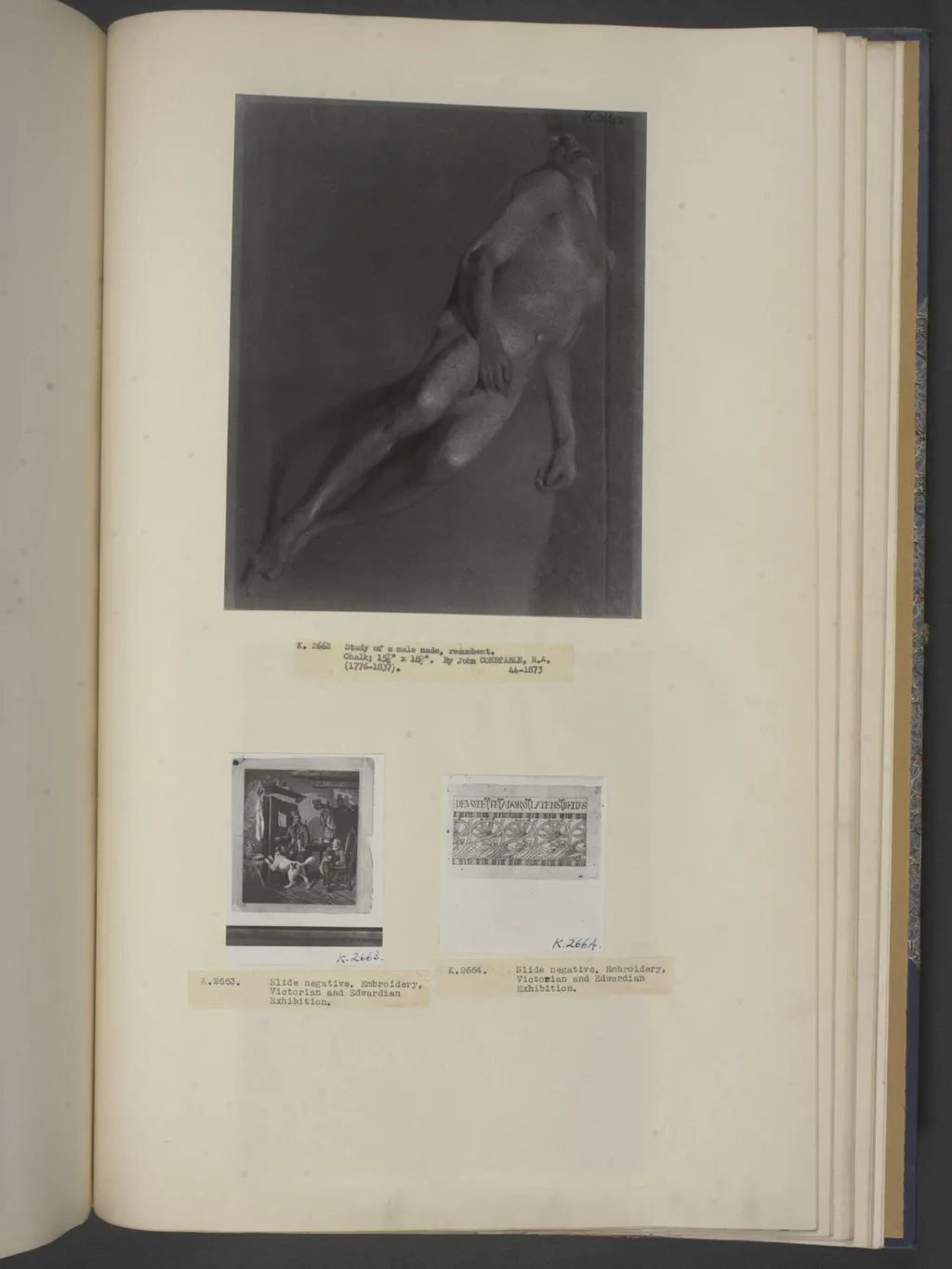 Study of a recumbent nude male figure, by John Constable, 1800