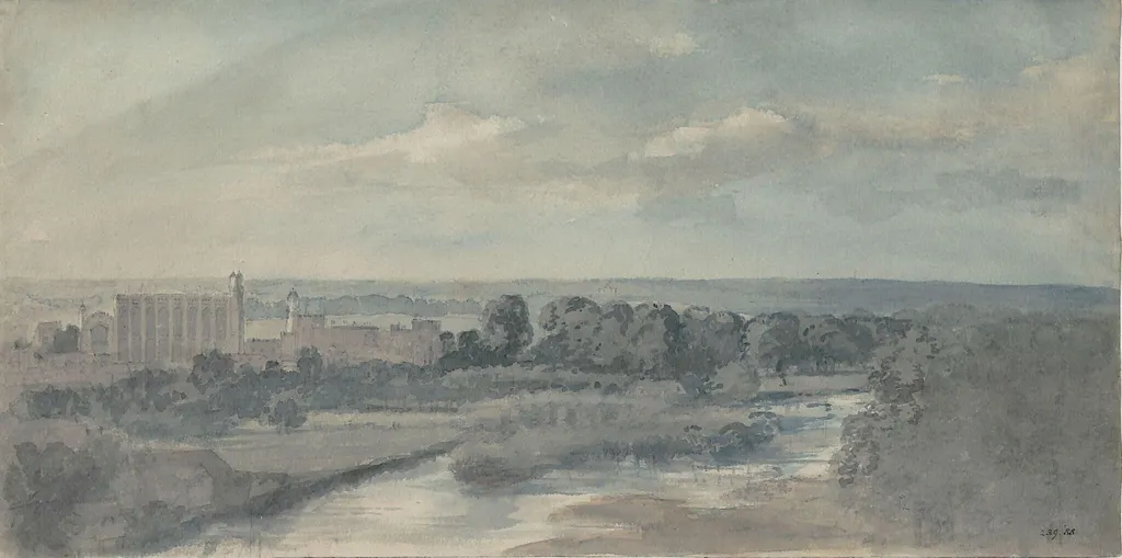 The Thames, with Eton College and chapel, by John Constable, watercolor, 1802