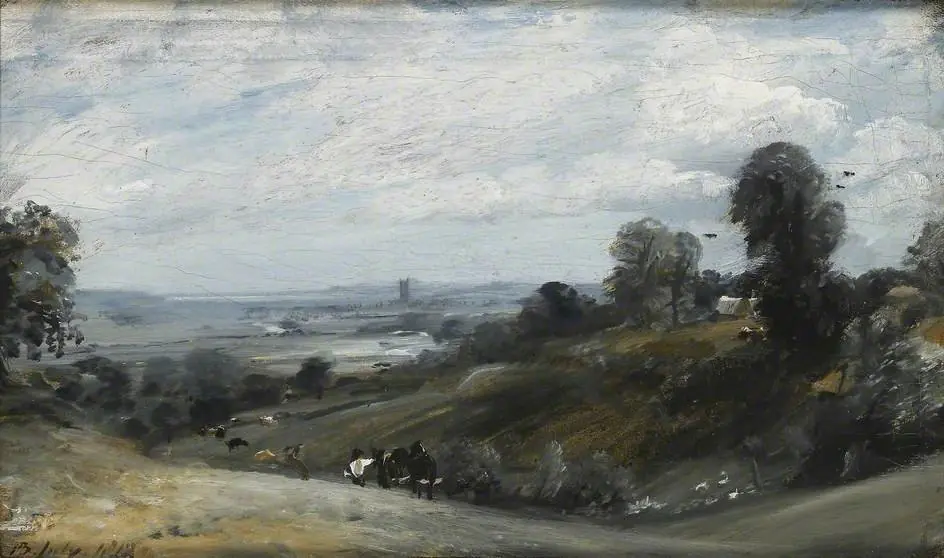 The Vale of Dedham from Langham, by John Constable