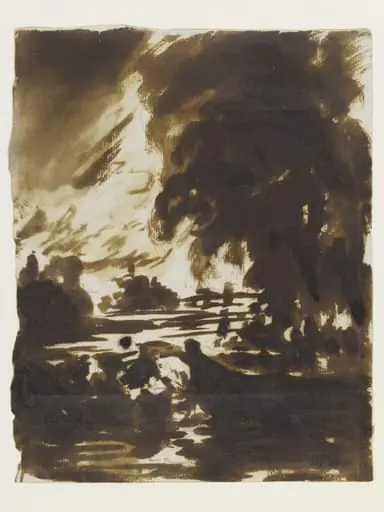 Trees and a stretch of water on the Stour, by John Constable