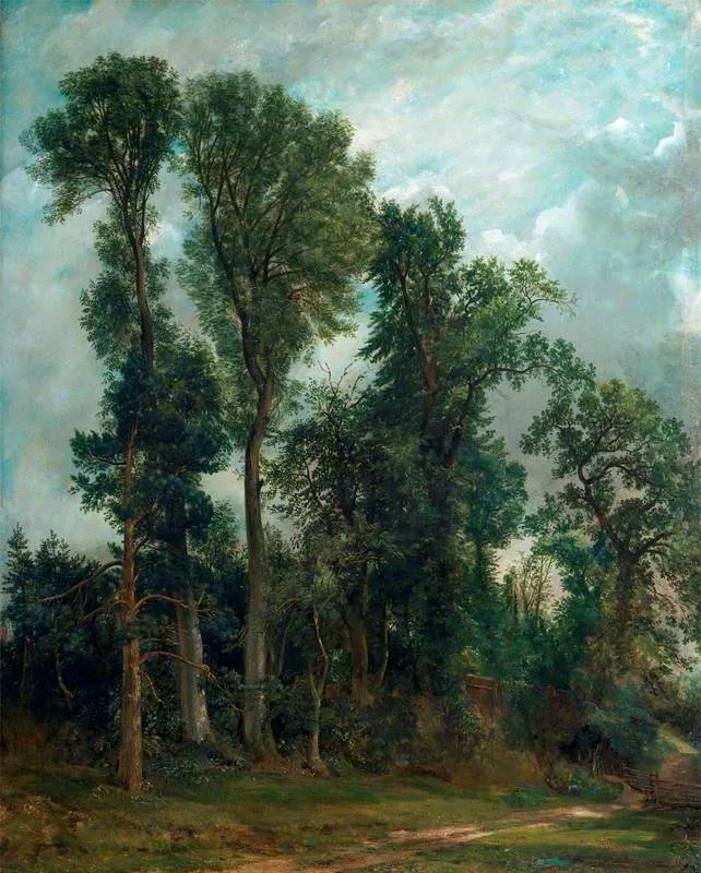 Trees at Hampstead: The Path to Church, by John Constable, oil, 1821