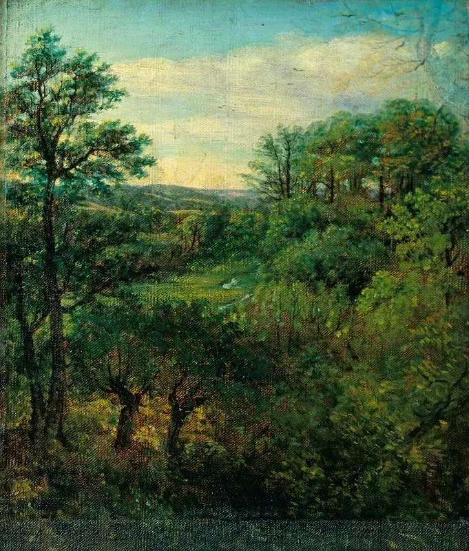 Valley Scene with Trees, by John Constable