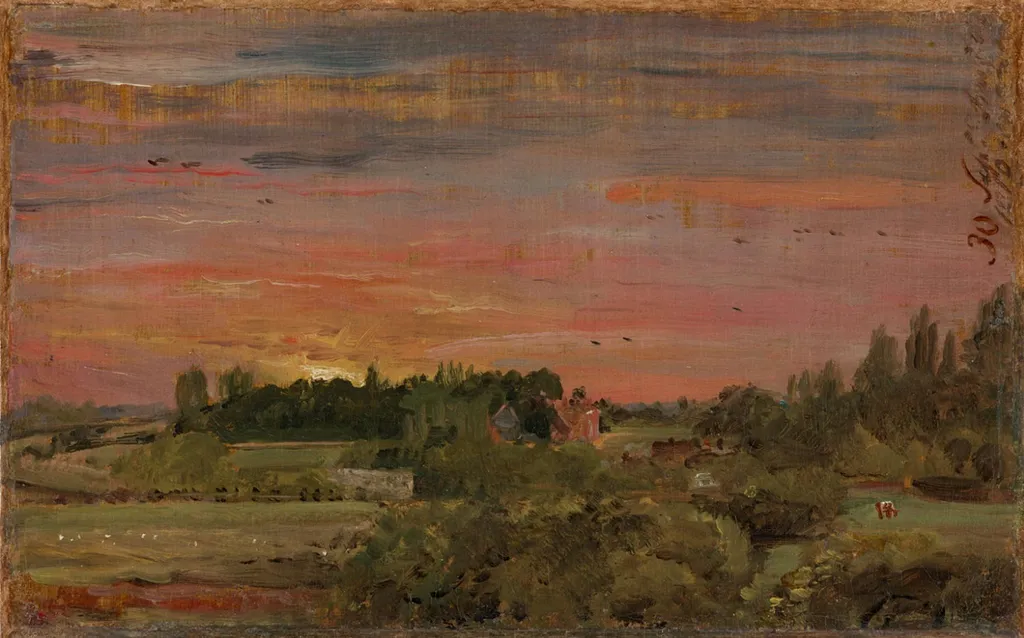 View toward the Rectory, East Bergholt, by John Constable, unspecified, 1810