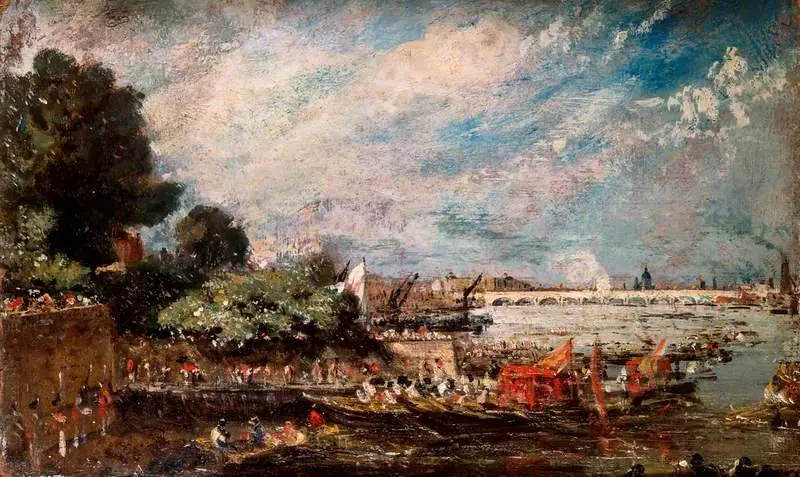 Waterloo Bridge from Whitehall Stairs, by John Constable