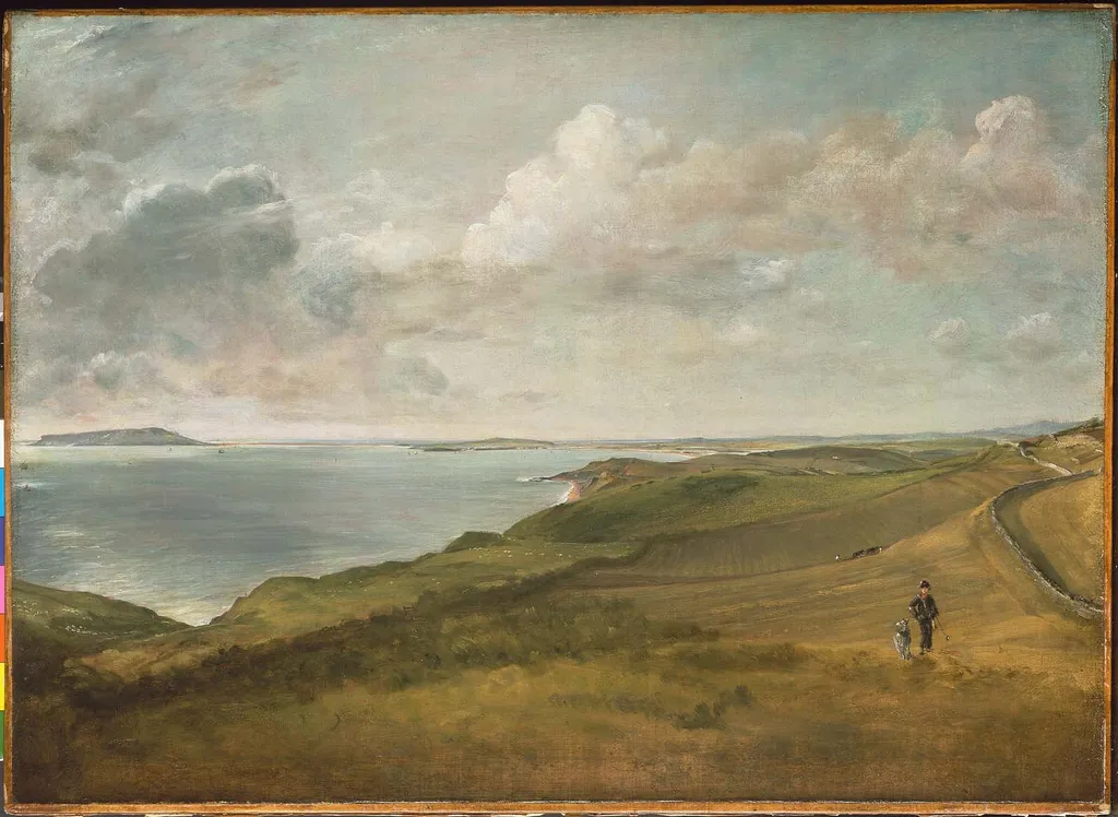 Weymouth Bay from the Downs above Osmington Mills, by John Constable, oil, 1816