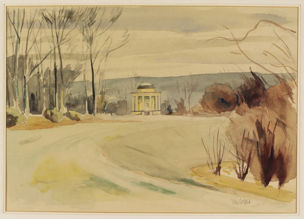 The Terrace, Rievaulx, by John Cooper, watercolor, 1940