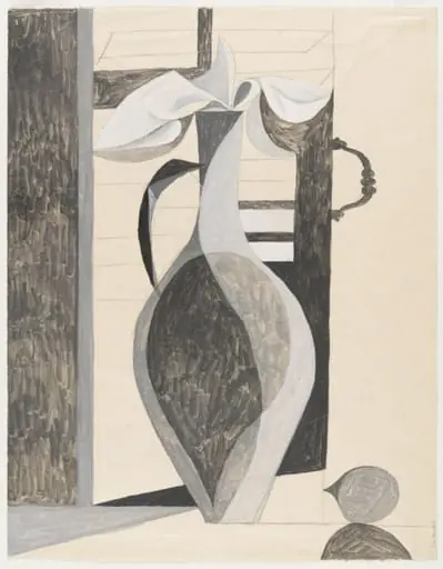 Water pot in a window, by John Craxton