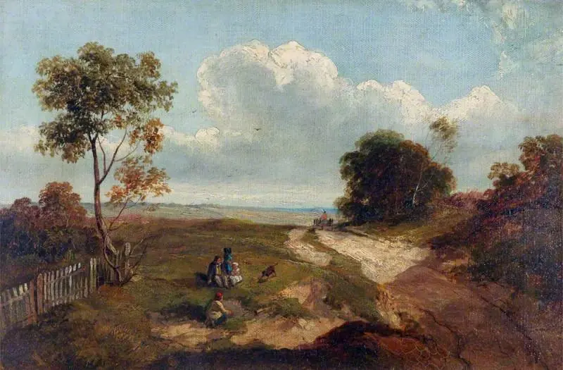 Heath Scene with Figures, by John Crome