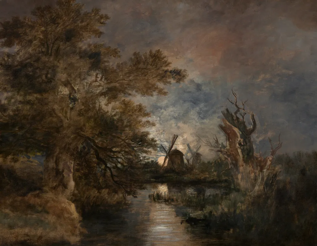 Moonlight on the Yare, by John Crome, oil, 1816