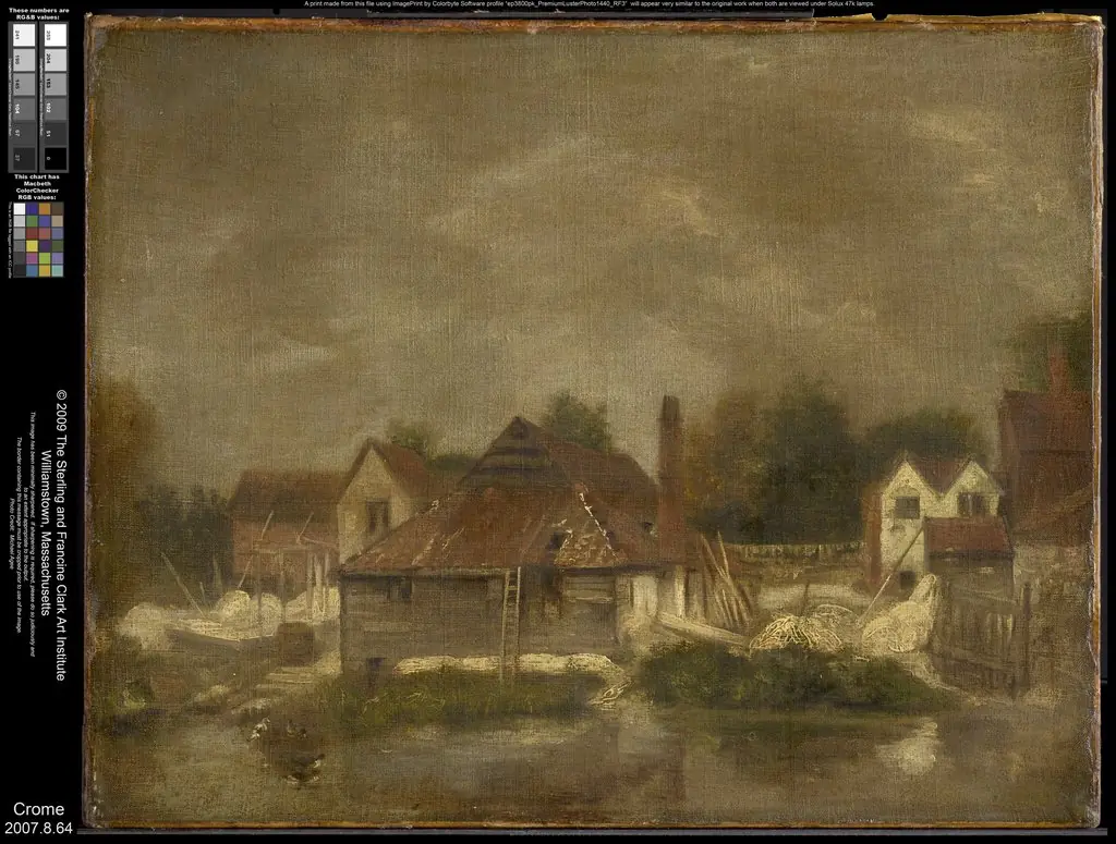 Sheds and Old Houses on the Yare, by John Crome