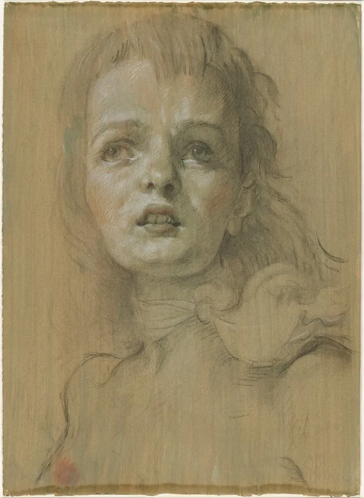 Untitled, by John Currin, charcoal, 2001