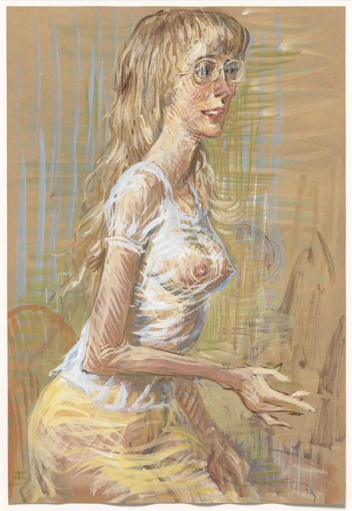 Untitled, by John Currin, gouache, 1998